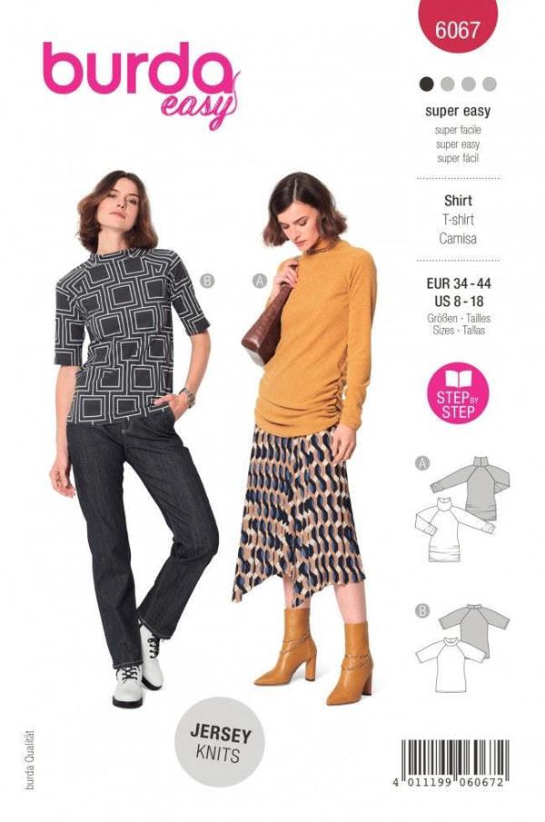 Burda Sewing Pattern 6067 Tops For Women, 8-18 (34-44) - Easy
