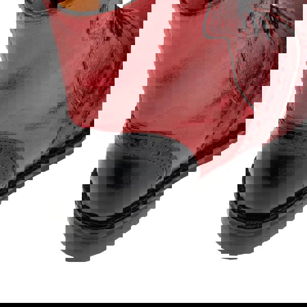 Embassy London Brick Lane Boots - Claret - Women's dark red leather oxford boot with brogue styling