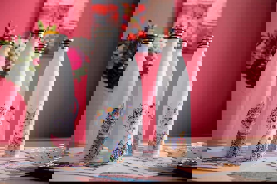 Mikasa Tipperleyhill Fox Print Water Bottle, Insulated Travel Bottle, 500ml