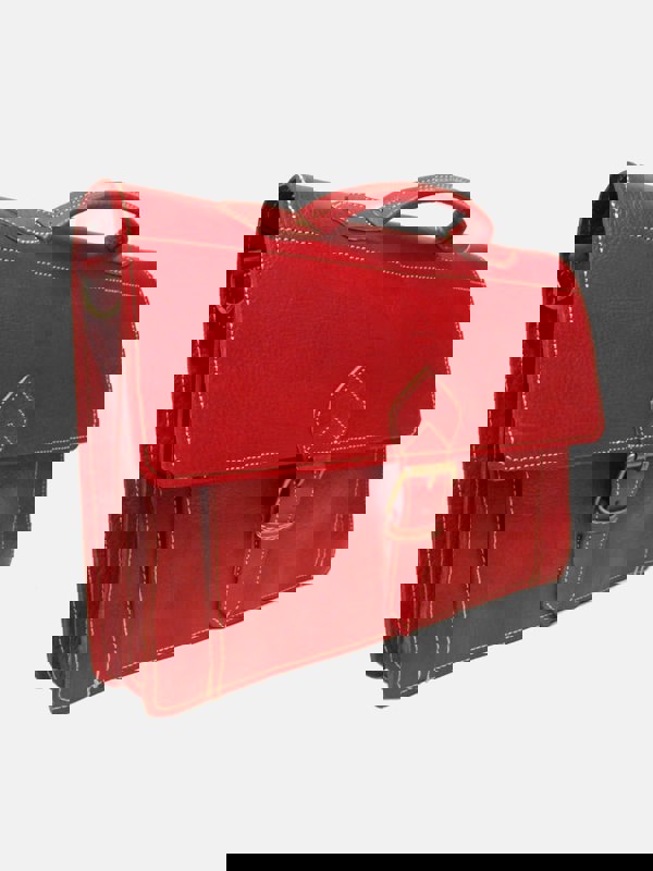 Berber Leather The Casablanca Large Satchel in Red