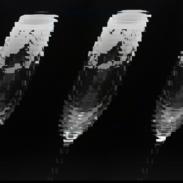 Glyptic Glass Art Garden Cats Crystal Wine Glass - Hand Etched/Engraved Gift