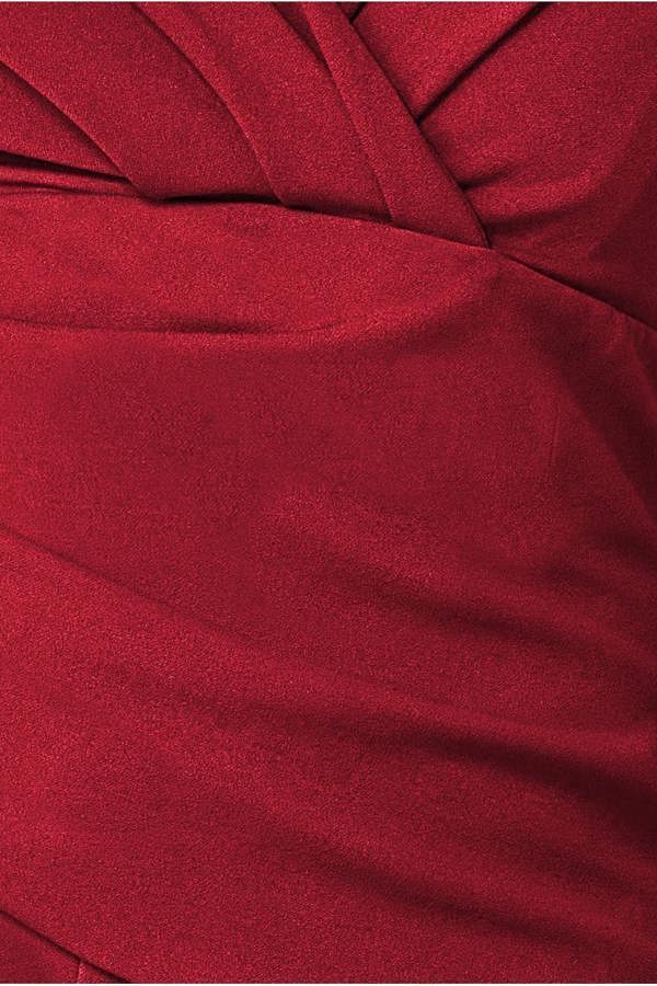 Scuba Crepe Wrap Bardot Jumpsuit - Wine TR113