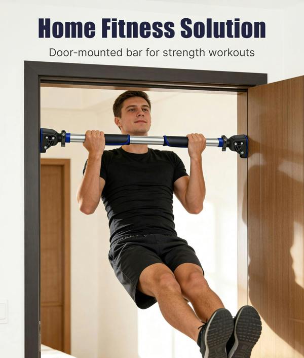 ROMIX Pull Up Bar Doorway, Adjustable 72-97cm No Screw Chin Up Bar for Home Fitness Training