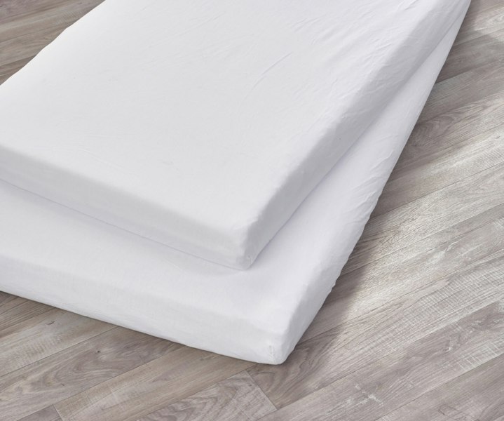 Kinder Valley 2 Pack Cot Sheets White