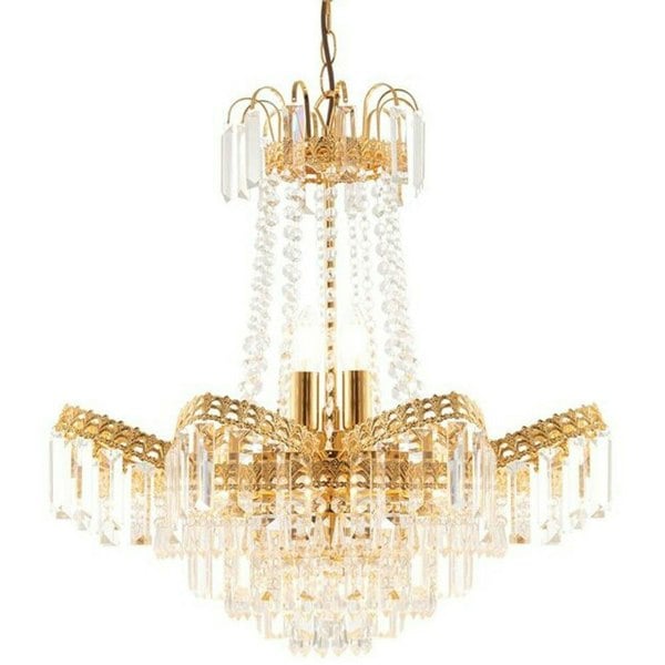 Hanging Ceiling Pendant Light GOLD & GLASS 9 Light Chandelier Lamp Bulb Fitting Loops