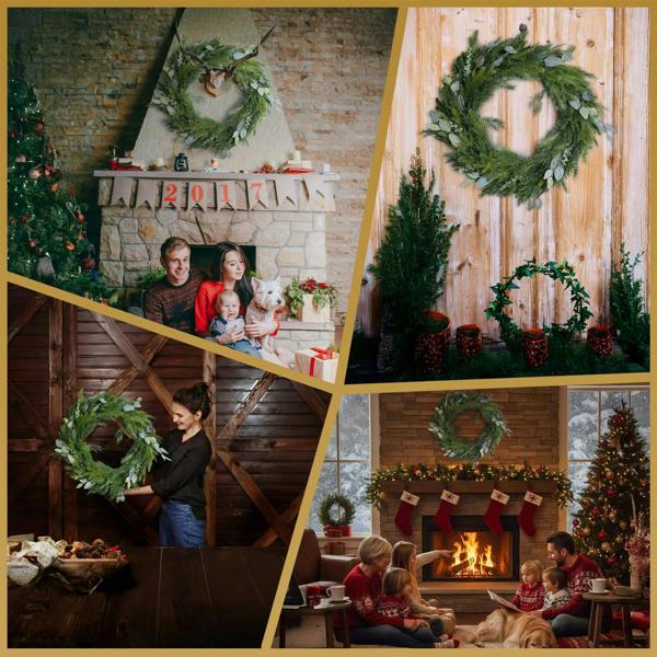 100cm Green Artificial PE Christmas Wreath for Indoor and Sheltered Outdoor Display image 5