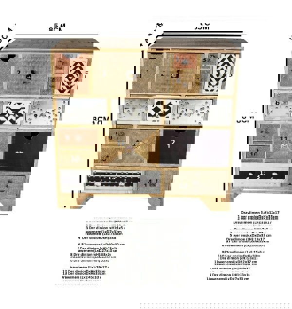 IH Design Seamon reclaimed wood Multi Drawer Chest