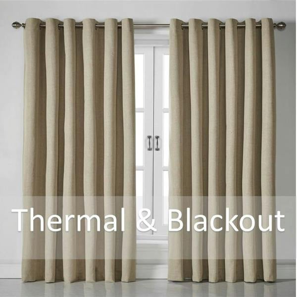 Luxury Living Linen Look Ring Top Blackout Curtains