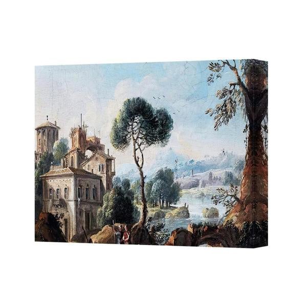 Benjamin Tate Design Landscape Canvas Wall Art Painting Print Rustic Villa Scene