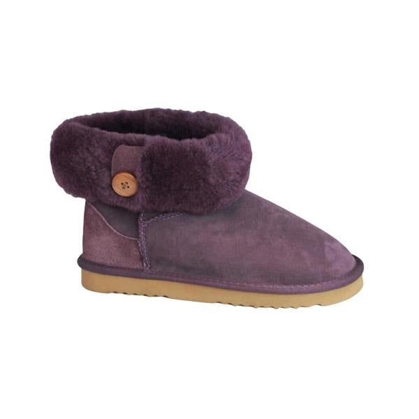 Eastern Counties Leather Womens Freya Cuff And Button Sheepskin Boots - Purple