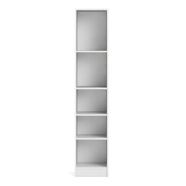Furniture To Go Basic Tall Narrow Bookcase (4 Shelves) in White