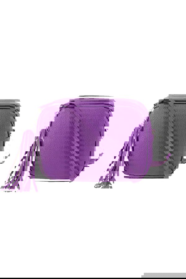 Kitise Tassel Charm Genuine Italian Leather Camera Handbag Crossbody Bag