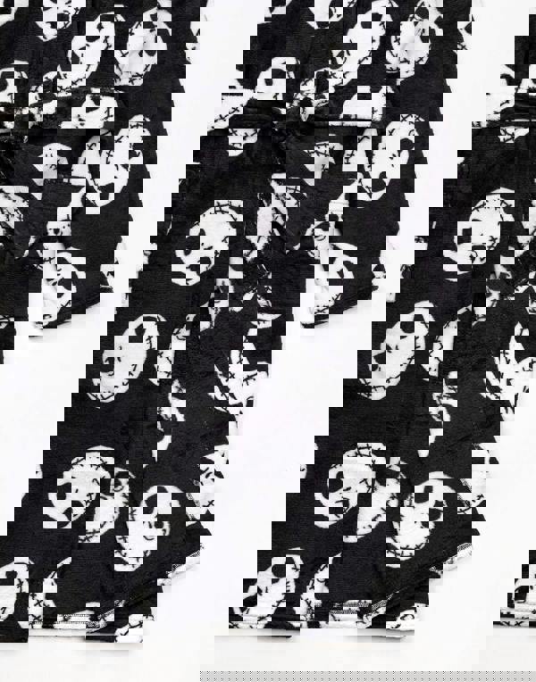 Disney Womens Black Jack Skellington Head All-Over Print Bathrobe