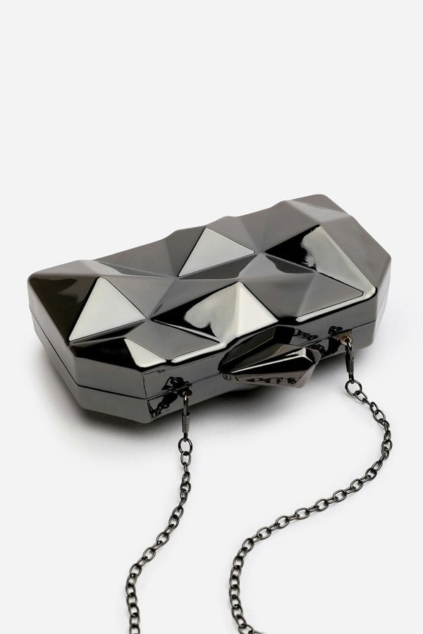 Where's That From Rica Geometric Clutch Bag In Black