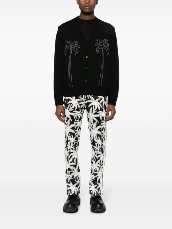 Palm Angels Milano Studded Cardigan Black - Supplied FashionPALM ANGELS