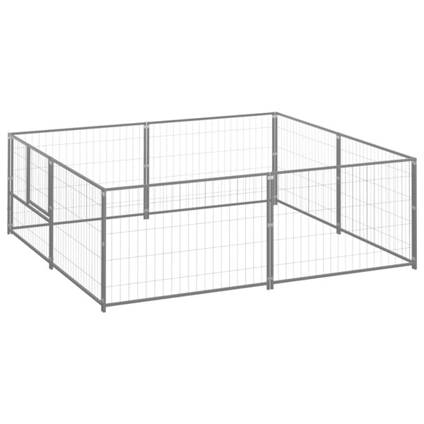 Berkfield Dog Kennel Silver 4 m2 Steel