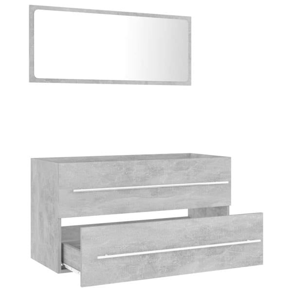 Berkfield 2 Piece Bathroom Furniture Set Concrete Grey Engineered Wood