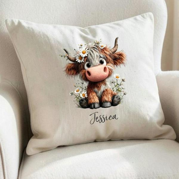 Personalised Daisy Highland Cow Gift – Gift for Her