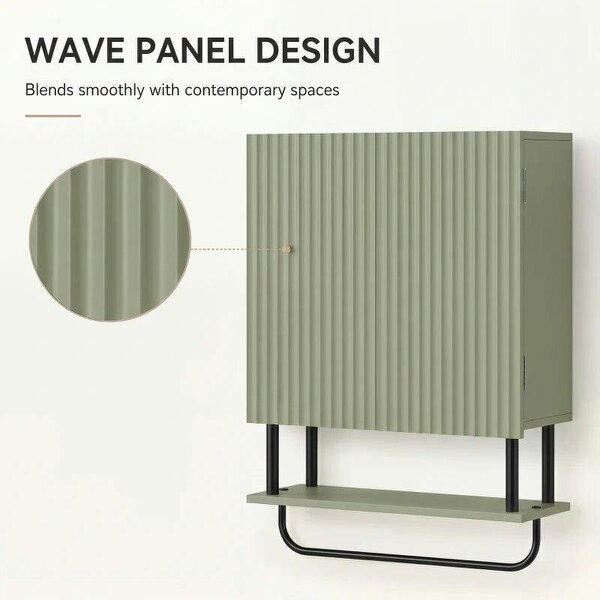 Bathroom Wall Cabinet Modern Space Saver Wall Mounted Cabinet Doors Storage Green