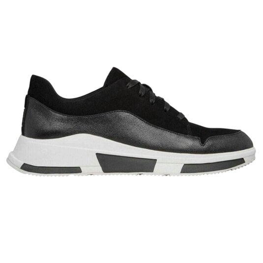 Fit Flop Mens Suede Chunky Sole Trainers - Black