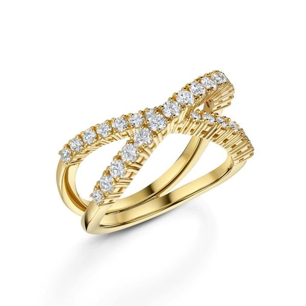 Sarah Layton Diamond Cross Over Ring, 0.95ct - 18ct Yellow Gold