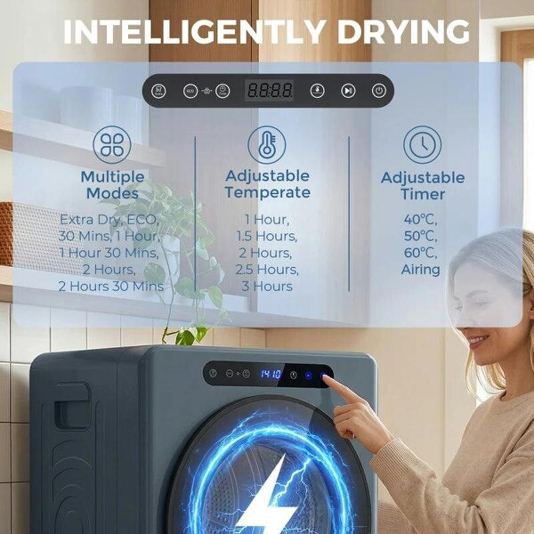 5 kg Compact 40-60℃ Tumble Dryer Blue