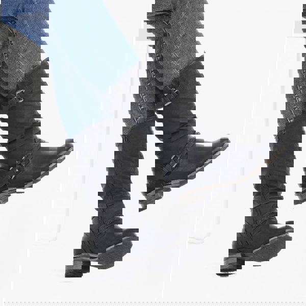 Rieker 98860-00 Womens Calf Length Boots Black