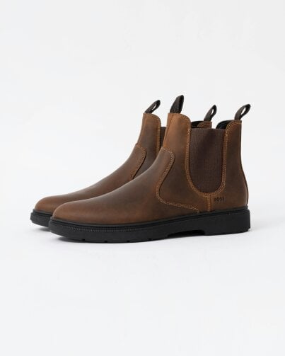 BOSS Orange Ferling Mens Chelsea Boots - Dark Brown 205