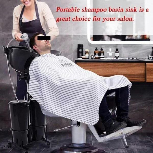 HYGRAD BUILT TO SURVIVE Portable Salon Sink & Hair Wash Basin with Foot Pedal, 2×10L Tanks | HYGRAD®