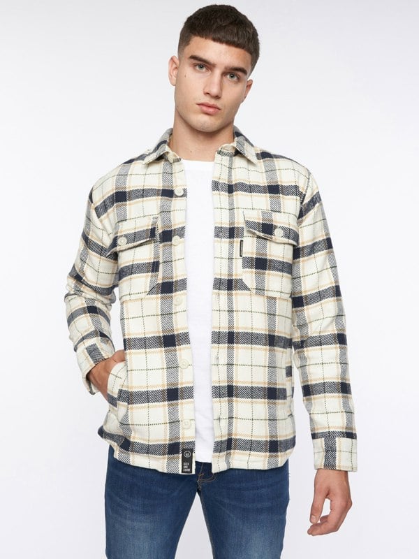 Duck and Cover Francore Overshirt Off White Check