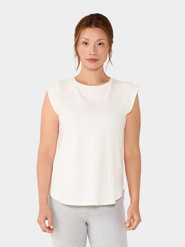 Tavi Cap Sleeve Crewneck T-Shirt - Coconut