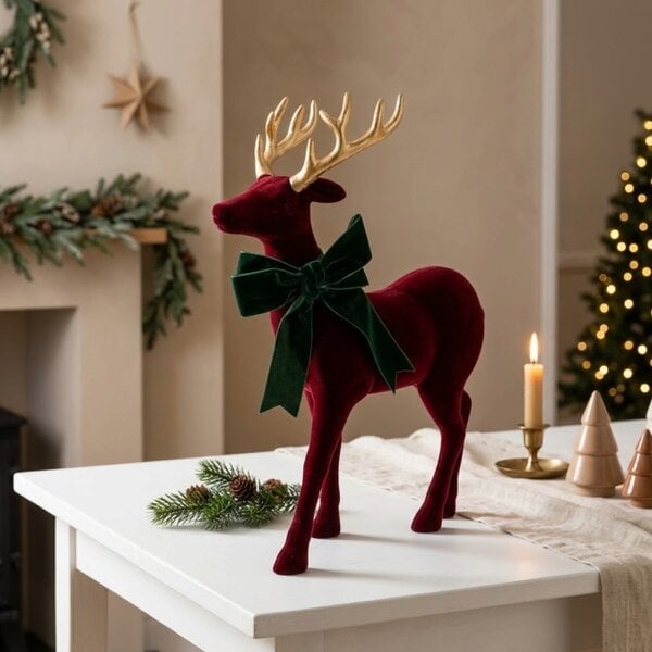 Garden Greatness Standing Flocked Reindeer Festive Ornament