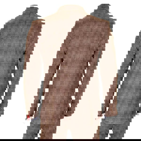 TruClothing TP-31 - Men's Brown Tweed Check 3 Piece Suit