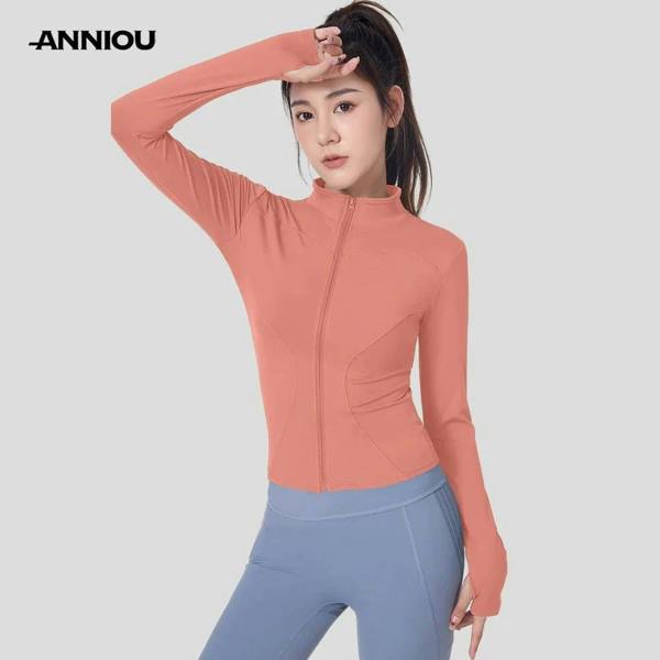Anniou Slim Fit UPF 50+ Sports Jacket - pomelo