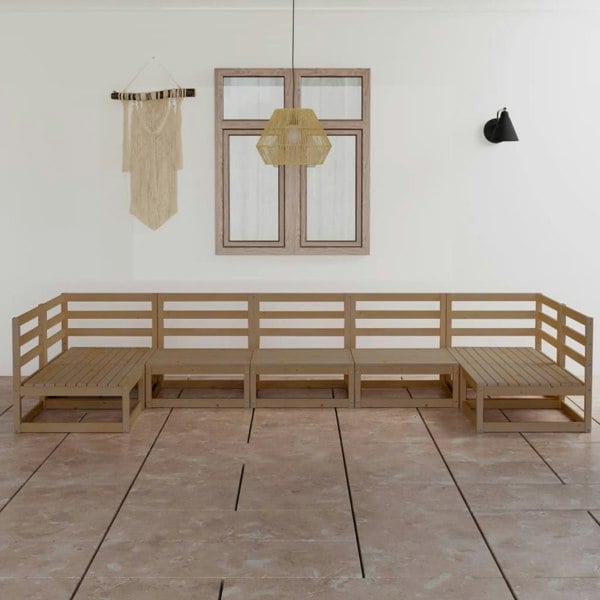 Berkfield 7 Piece Garden Lounge Set Solid Pinewood