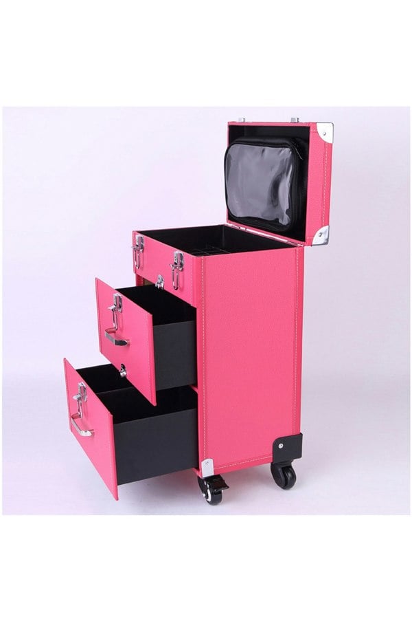 Living and Home 2 Drawers Portable Cosmetic Makeup Travel Case
