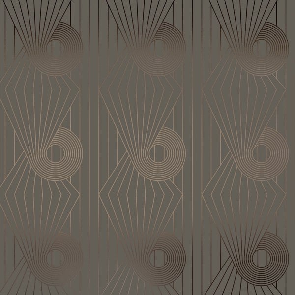 Minispiral bronze / cocoa brown wallpaper by Erica Wakerly