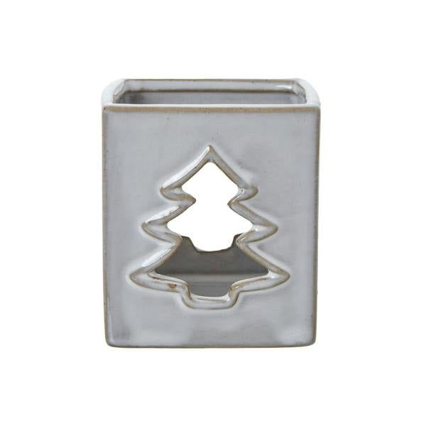 Hill Interiors Ceramic Tree Cut-Out Tealight Holder - White - 