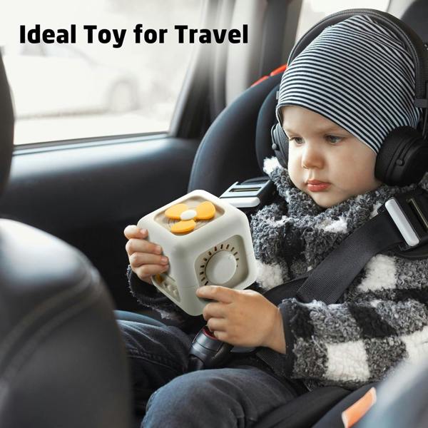 Dyzi Montessori Sensory Cube Engaging Toy for Baby & Toddler Motor Skill Development