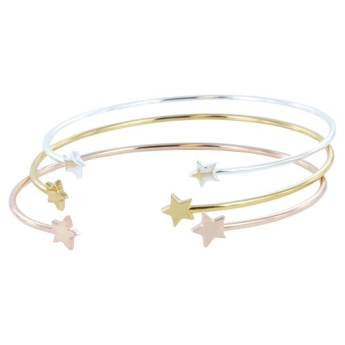 Reeves & Reeves Sterling Silver Two Star Cuff Bracelet