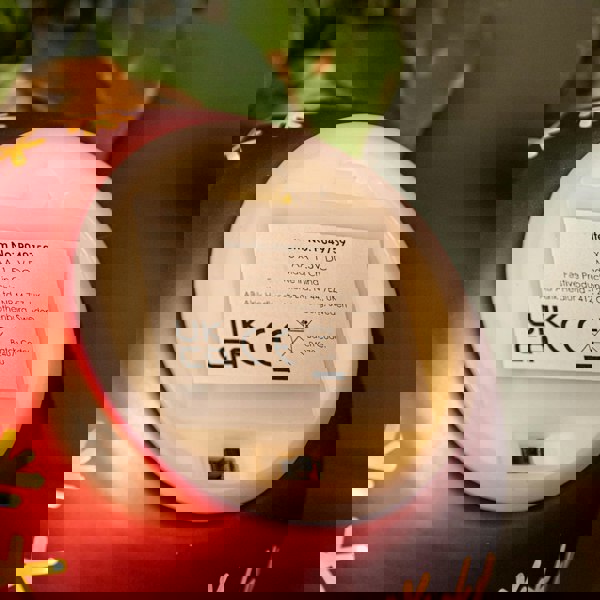 Samuel Alexander 15cm Battery Operated Light up Snowflake Glass Ball in Red with Warm White LEDs