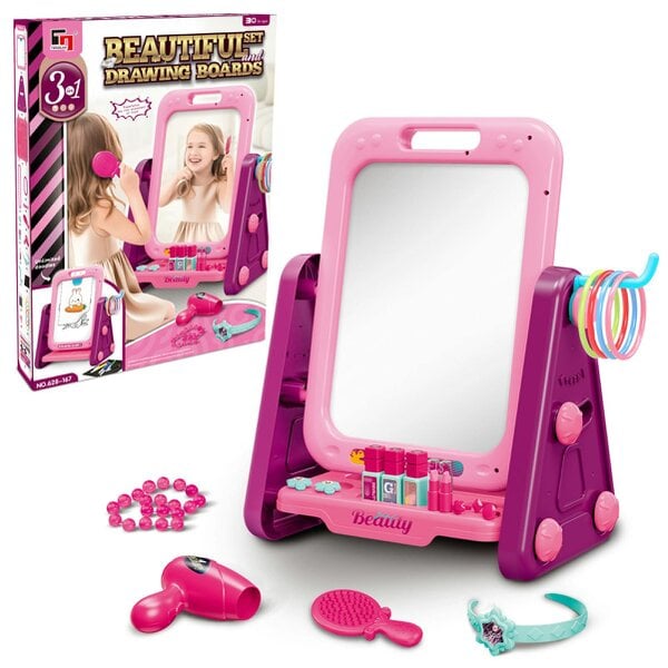 deAO Toys Creative Glow 3-in-1 Vanity & Drawing Play Set Pink