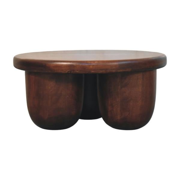 Artisan Furniture Solid Wood Clara Sculpted Coffee Table, Brown
