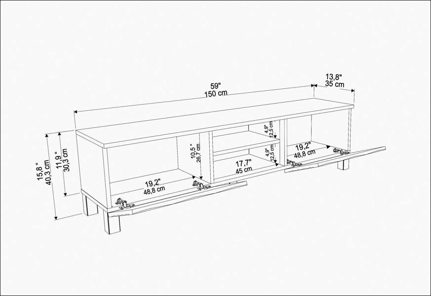 Decorotika Lukas Modern Tv Stand TV Cabinet for TV's up to 64"