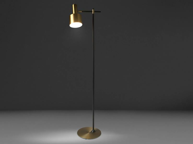 Angel Cerdá Floor lamp gold aluminium and black steel 8069
