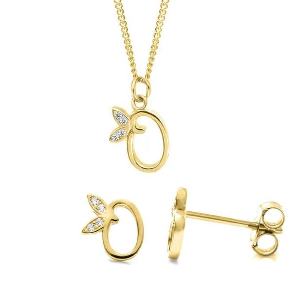 Say It With Dainty Winged Initial Bundle - Yellow Gold