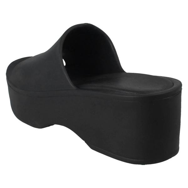 Spot On Ladies Spot On High Wedge Platform Slip On Sliders Sandals F12100