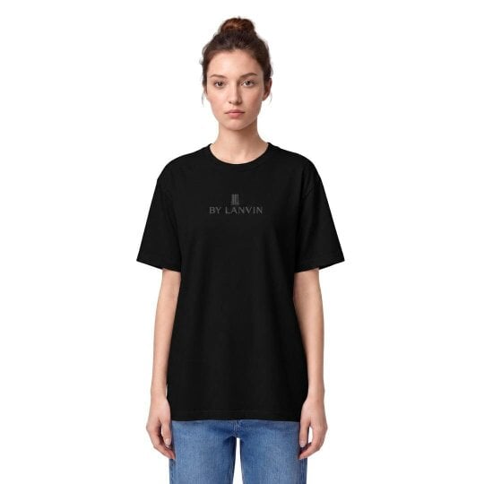 By Lanvin Embroidered Central Logo Black T-Shirt