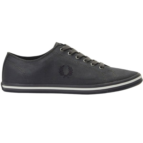 Fred Perry Kingston Twill Gunmetal Grey Shoes UK 7