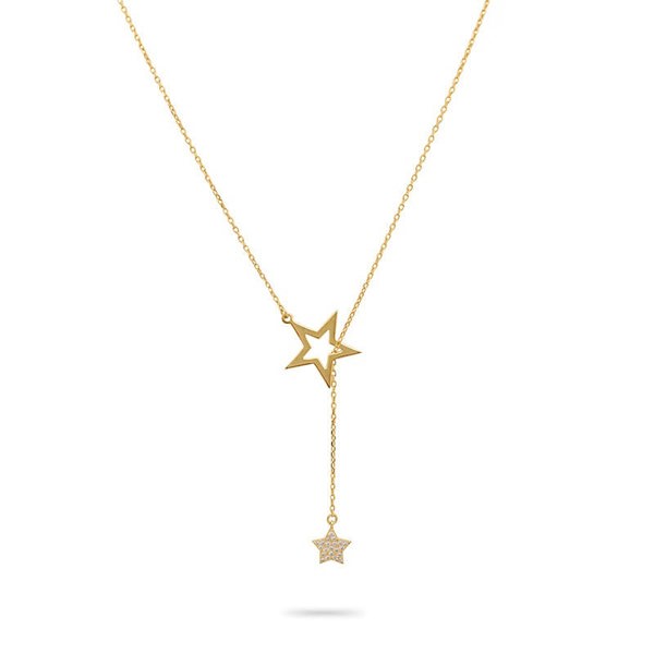 Gold Trip Double Star Lariat Necklace